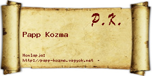 Papp Kozma névjegykártya
